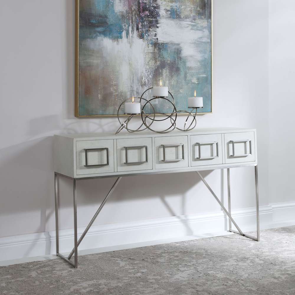 Uttermost - Abaya White Console Table - 24954 veiw 4