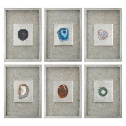 Uttermost - Agate Stone Silver Wall Art Set of 6 - 14555 veiw 1