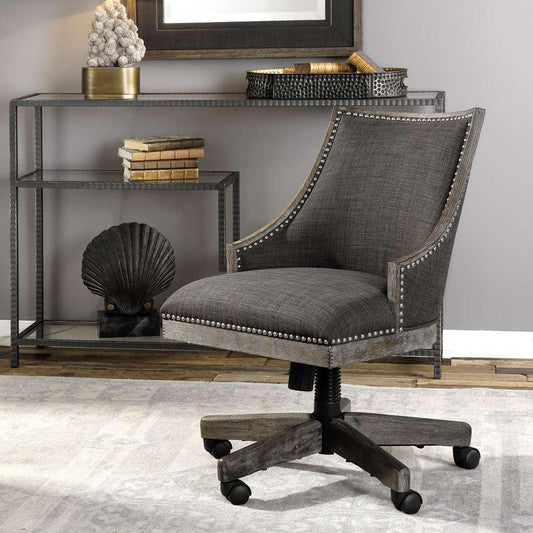 Uttermost - Aidrian Charcoal Desk Chair - 23431 veiw 2