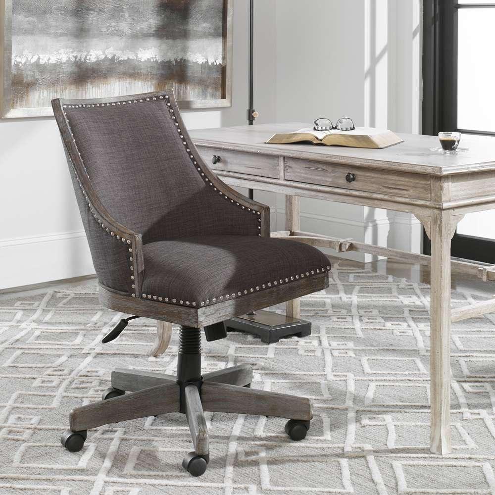 Uttermost - Aidrian Charcoal Desk Chair - 23431 veiw 4