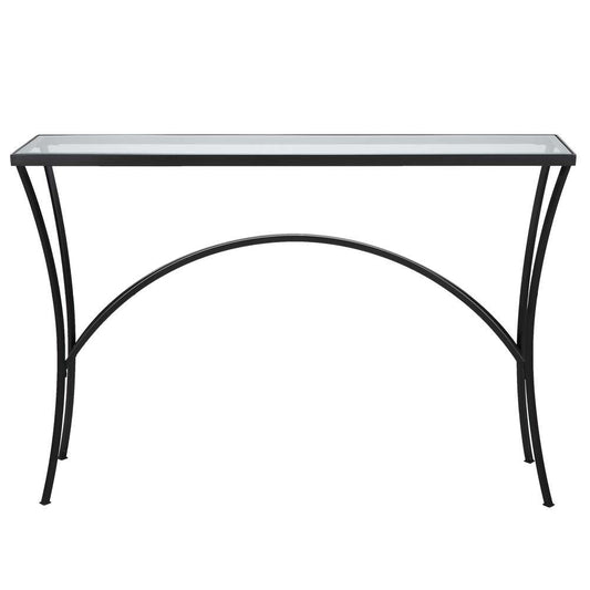 Uttermost - Alayna Black Metal & Glass Console Table - 22910 veiw 1