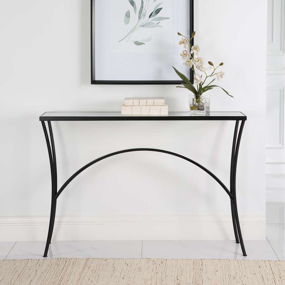 Uttermost - Alayna Black Metal & Glass Console Table - 22910 veiw 4