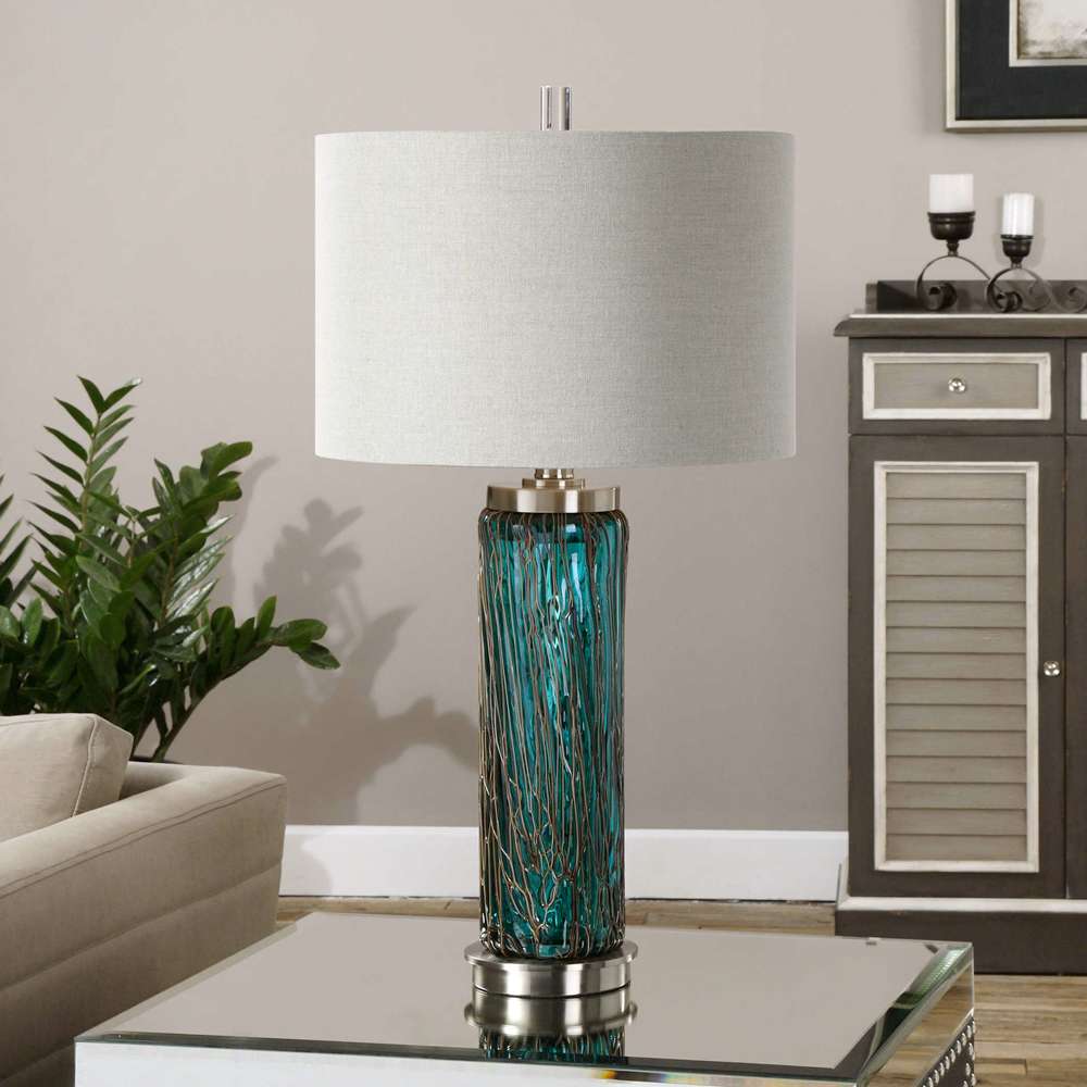 Uttermost - Almanzora Blue Glass Lamp - 27087-1 veiw 2