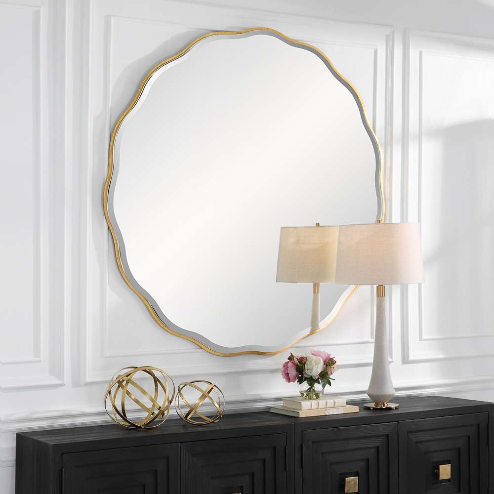 Uttermost - Aneta Large Gold Round Mirror - 09943 veiw 2