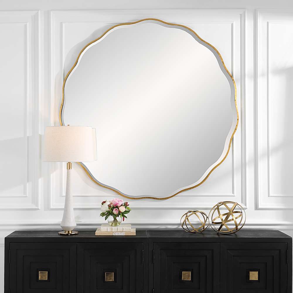 Uttermost - Aneta Large Gold Round Mirror - 09943 veiw 4