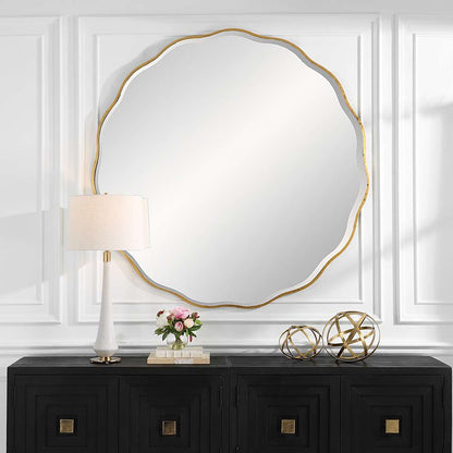 Uttermost - Aneta Large Gold Round Mirror - 09943 veiw 4