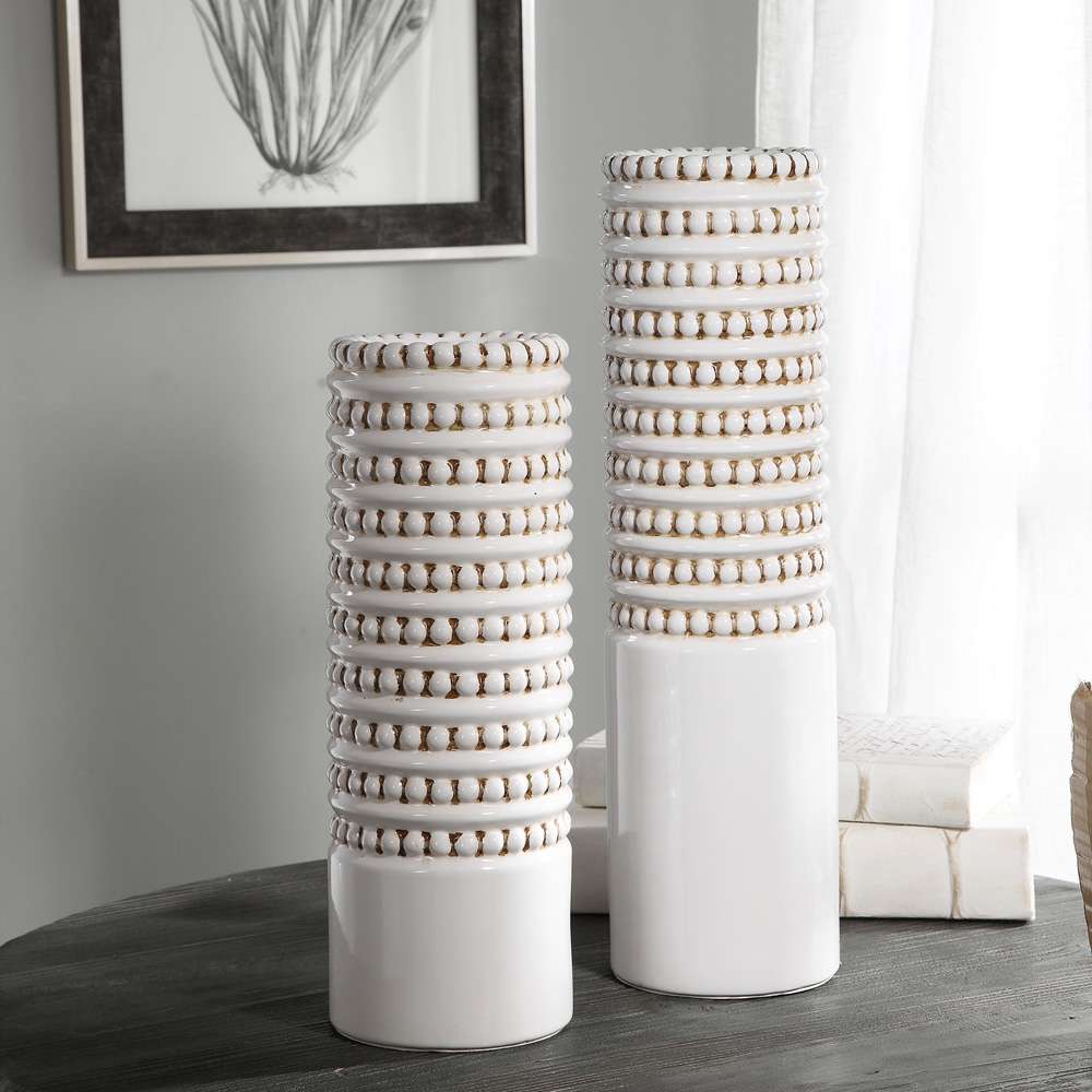 Uttermost - Angelou White Vases, Set/2 - 17570 veiw 2