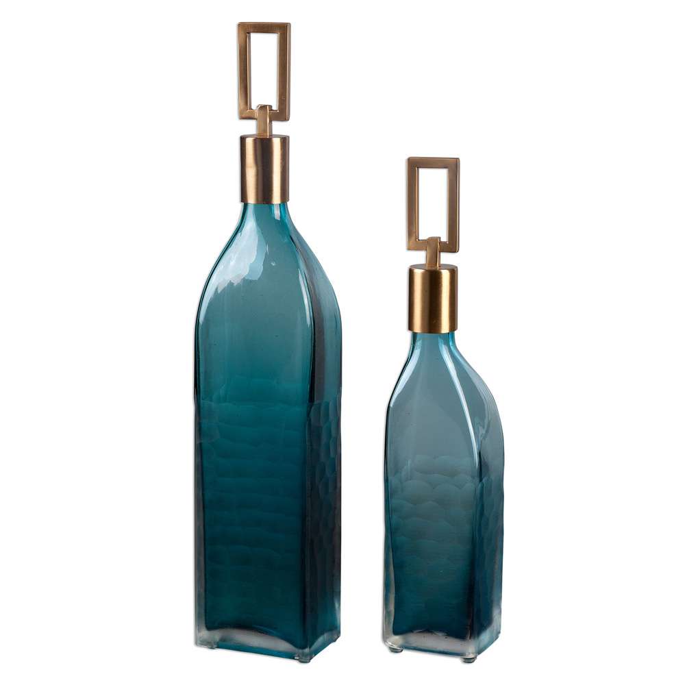 Uttermost - Annabella Teal Glass Bottles (Set of 2) - 20076 veiw 1