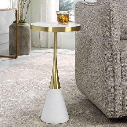 Uttermost - Apex White Concrete Accent Table - 25281 veiw 3