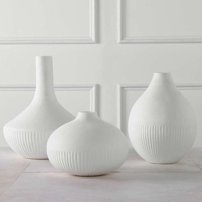 Uttermost - Apothecary Satin White Vases, Set/3 - 18072 veiw 3