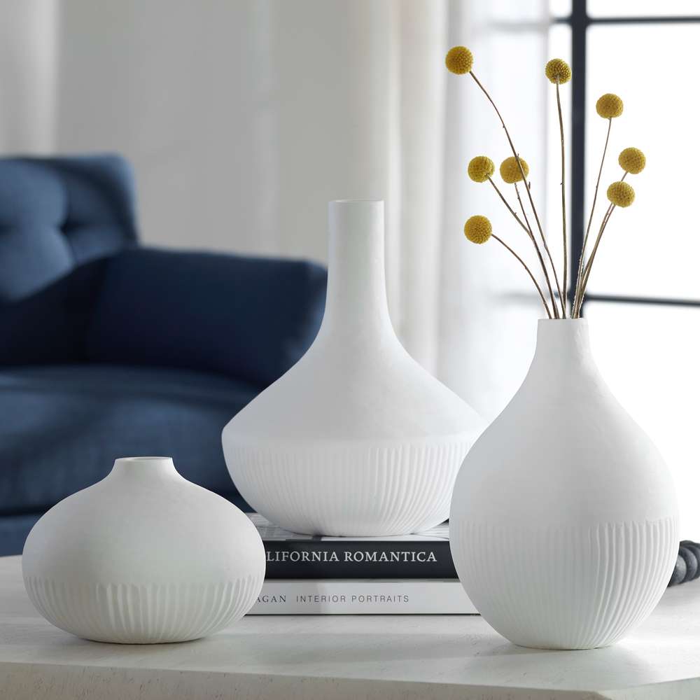 Uttermost - Apothecary Satin White Vases, Set/3 - 18072 veiw 4