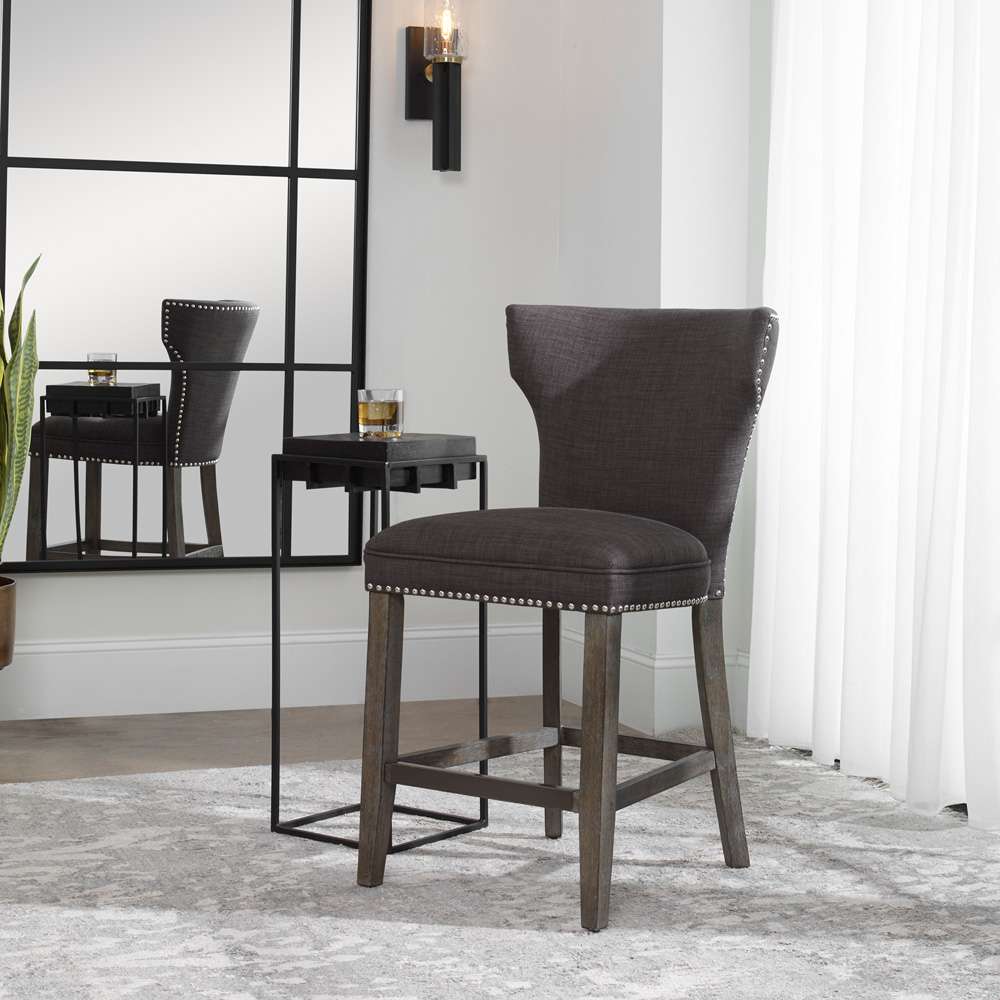 Uttermost - Arnaud Charcoal Counter Stool - 23433 veiw 2