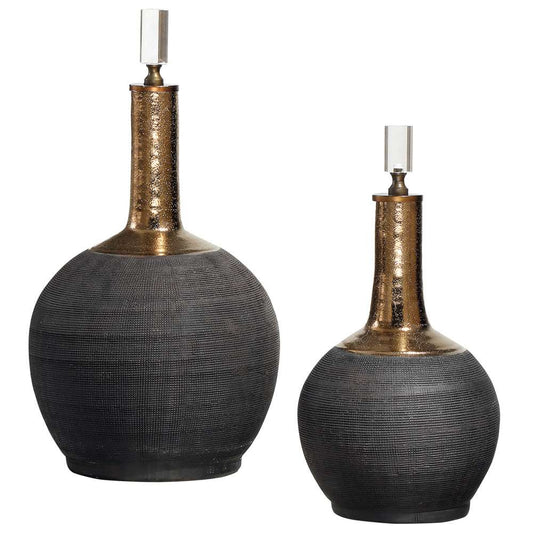 Uttermost - Arnav Matte Black Bottles (Set of 2) - 18923 veiw 1