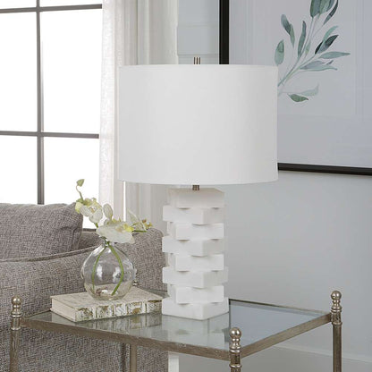 Uttermost - Ascent White Geometric Table Lamp - 30164-1 veiw 2