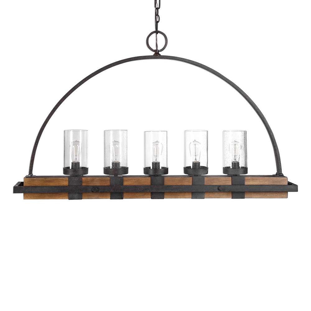 Uttermost - Atwood 5 Light Rustic Linear Chandelier  - 21328 veiw 2