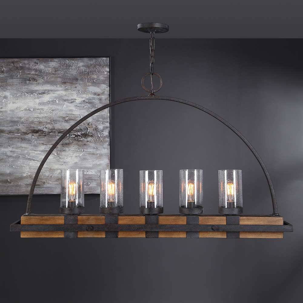 Uttermost - Atwood 5 Light Rustic Linear Chandelier  - 21328 veiw 4