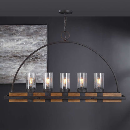 Uttermost - Atwood 5 Light Rustic Linear Chandelier  - 21328 veiw 4