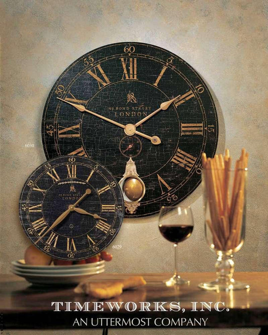 Uttermost - Bond Street 30in Black Wall Clock - 06030 veiw 2