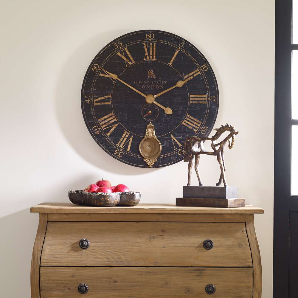 Uttermost - Bond Street 30in Black Wall Clock - 06030 veiw 3