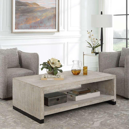 Uttermost - Bosk White Washed Coffee Table - 25285 veiw 2
