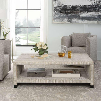 Uttermost - Bosk White Washed Coffee Table - 25285 veiw 4