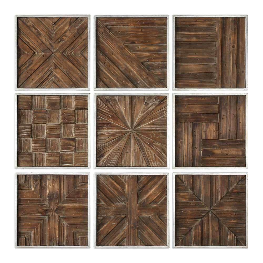 Uttermost - Bryndle Rustic Wooden Squares Set of 9 - 04115 veiw 1