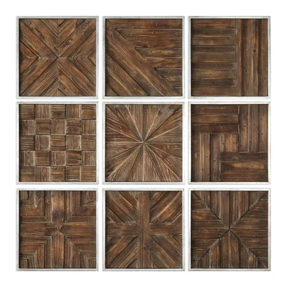 Uttermost - Bryndle Rustic Wooden Squares Set of 9 - 04115 veiw 1