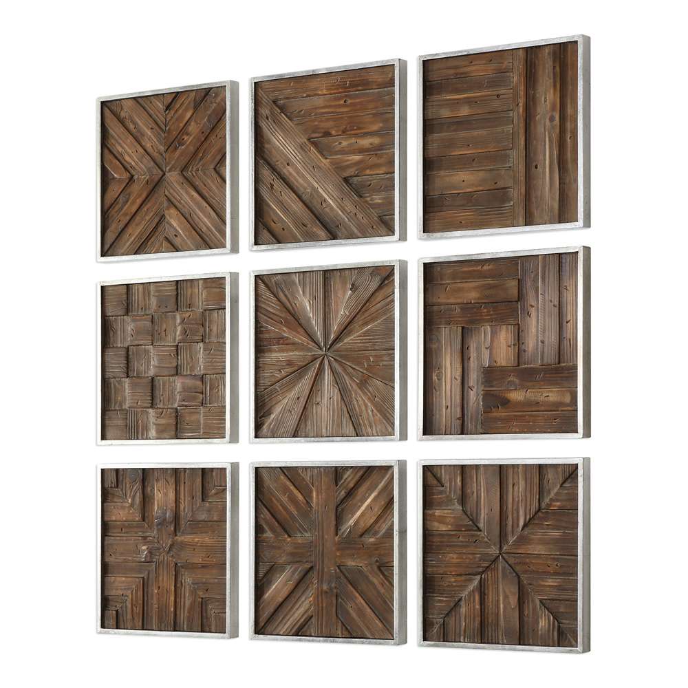 Uttermost - Bryndle Rustic Wooden Squares Set of 9 - 04115 veiw 3