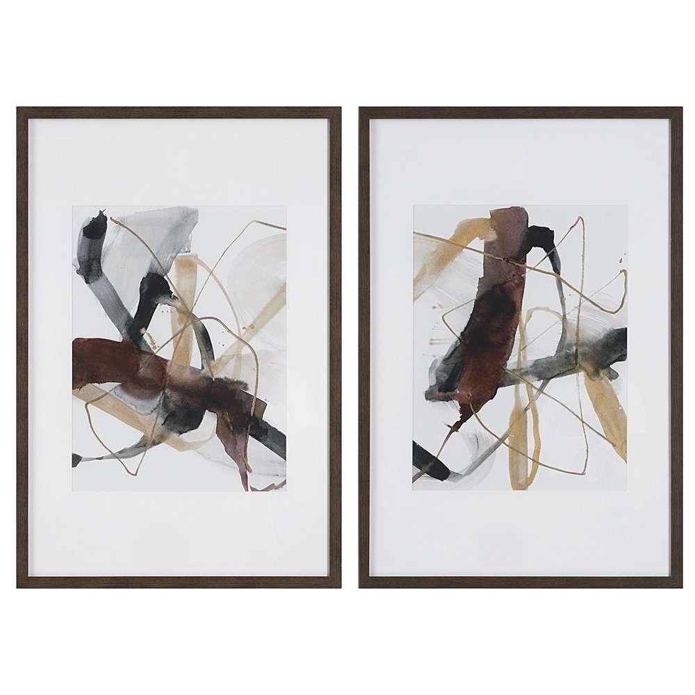 Uttermost - Burgundy Interjection Abstract Prints, Set/2 - 41440 veiw 1