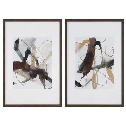 Uttermost - Burgundy Interjection Abstract Prints, Set/2 - 41440 veiw 1