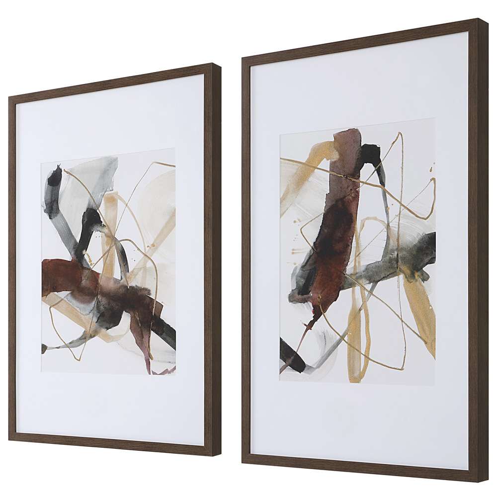 Uttermost - Burgundy Interjection Abstract Prints, Set/2 - 41440 veiw 3