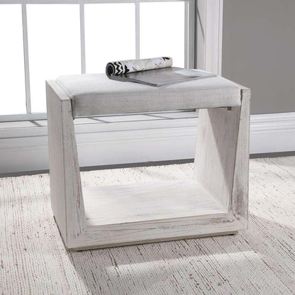 Uttermost - Cabana White Small Bench - 23581 veiw 2