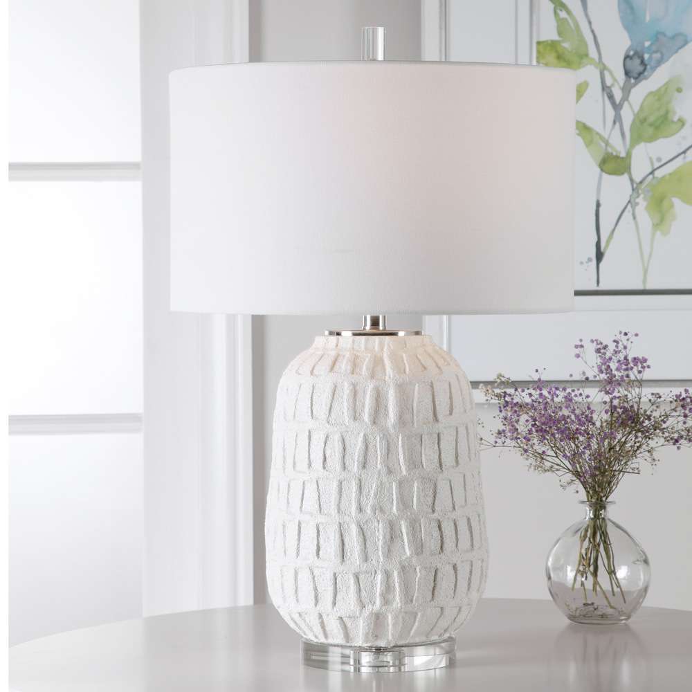 Uttermost - Caelina Textured White Table Lamp - 28283-1 veiw 2