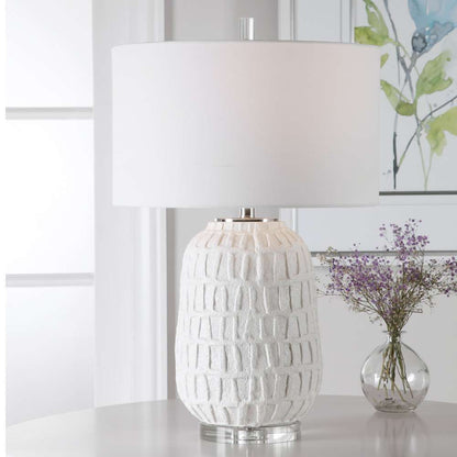 Uttermost - Caelina Textured White Table Lamp - 28283-1 veiw 2
