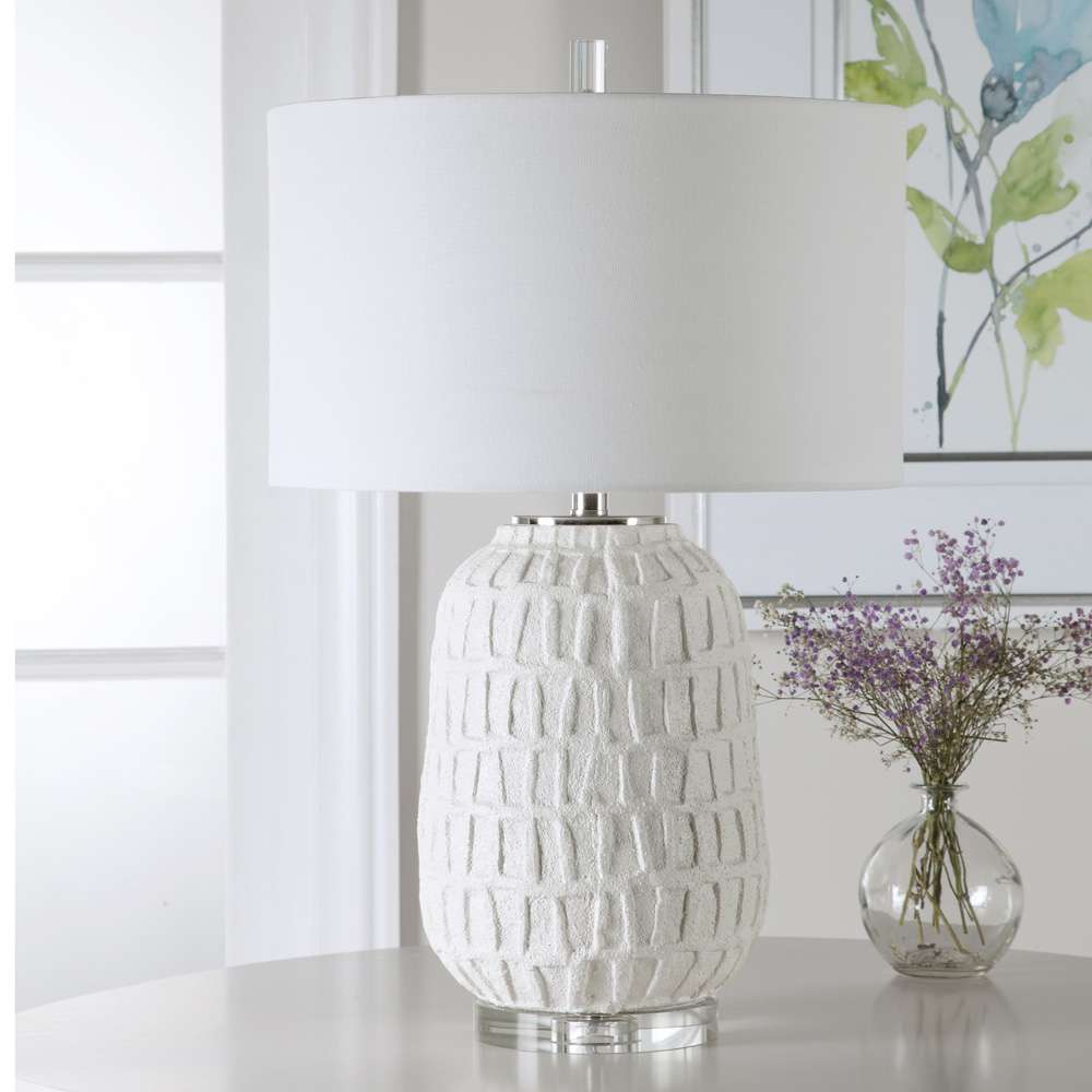 Uttermost - Caelina Textured White Table Lamp - 28283-1 veiw 3
