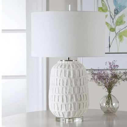 Uttermost - Caelina Textured White Table Lamp - 28283-1 veiw 3