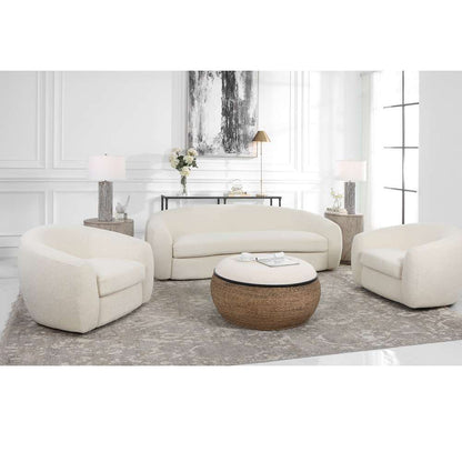 Uttermost - Capra Art Deco White Sofa - 23746 veiw 3