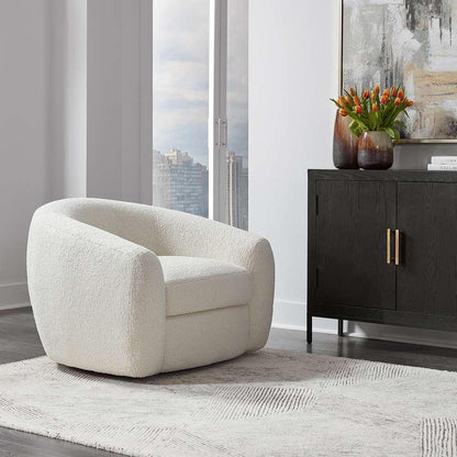 Uttermost - Capra  Art Deco White Swivel Chair - 23747 veiw 3