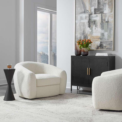 Uttermost - Capra  Art Deco White Swivel Chair - 23747 veiw 4