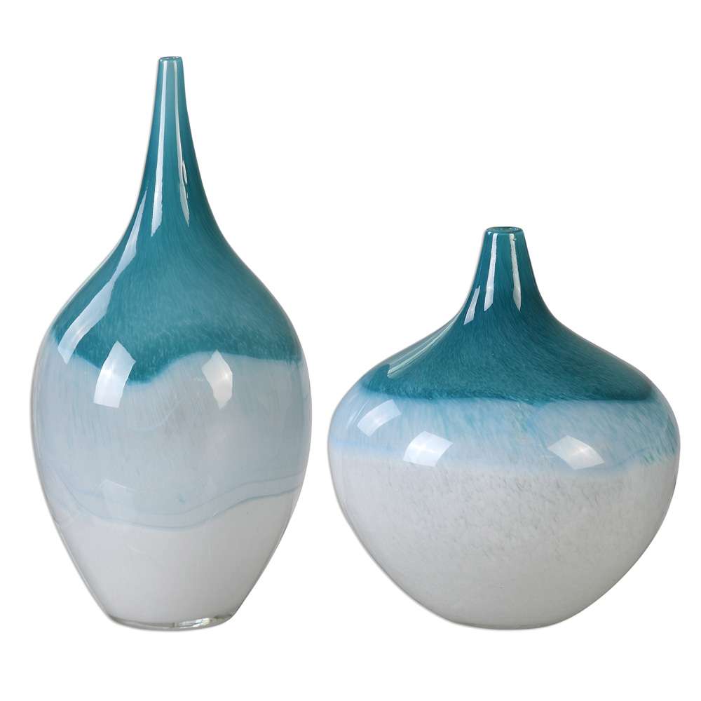 Uttermost - Carla Teal White Vases (Set of 2) - 20084 veiw 1