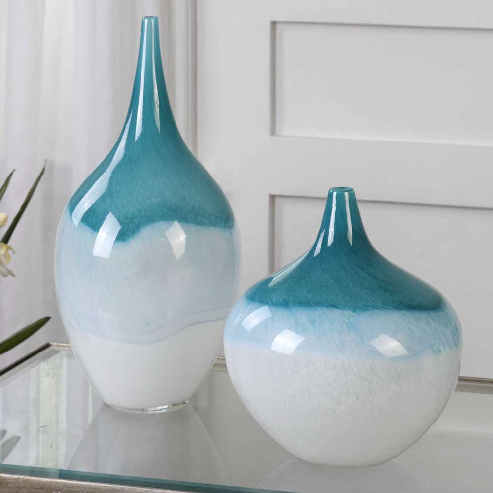 Uttermost - Carla Teal White Vases (Set of 2) - 20084 veiw 3