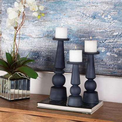 Uttermost - Cassiopeia Blue Glass Candleholders (Set of 3) - 17779 veiw 2