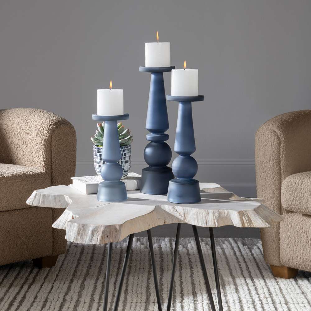 Uttermost - Cassiopeia Blue Glass Candleholders (Set of 3) - 17779 veiw 3