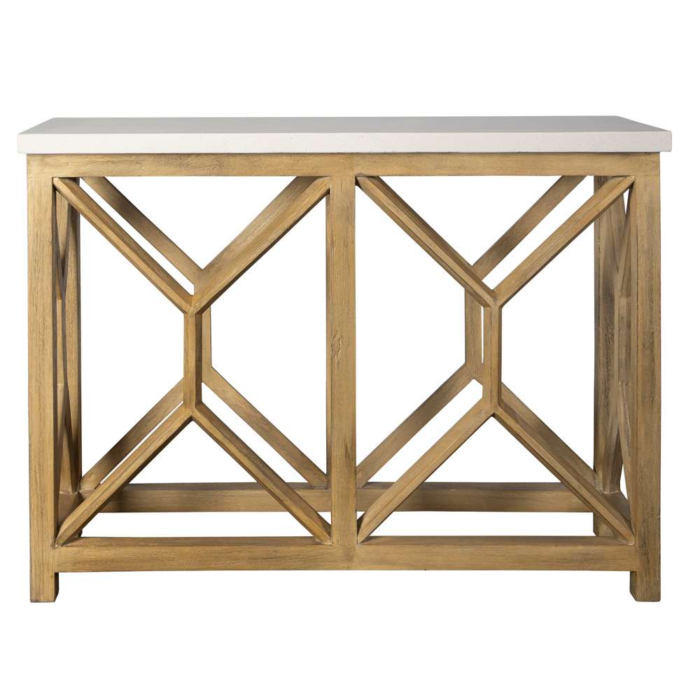 Uttermost - Catali Ivory Stone Console Table - 25811 veiw 1
