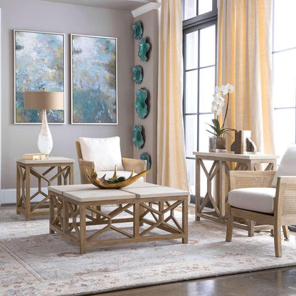 Uttermost - Catali Ivory Stone Console Table - 25811 veiw 3