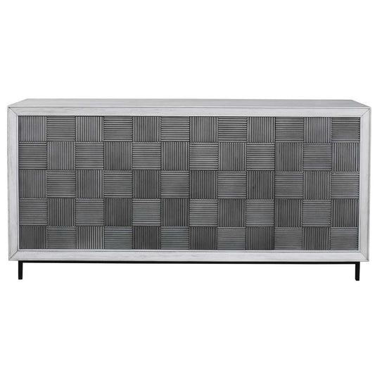 Uttermost - Checkerboard 4 Door Gray Cabinet - 25489 veiw 1