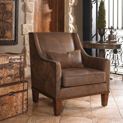 Uttermost - Clay Leather Armchair - 23030 veiw 3