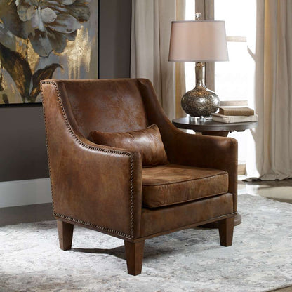 Uttermost - Clay Leather Armchair - 23030 veiw 4