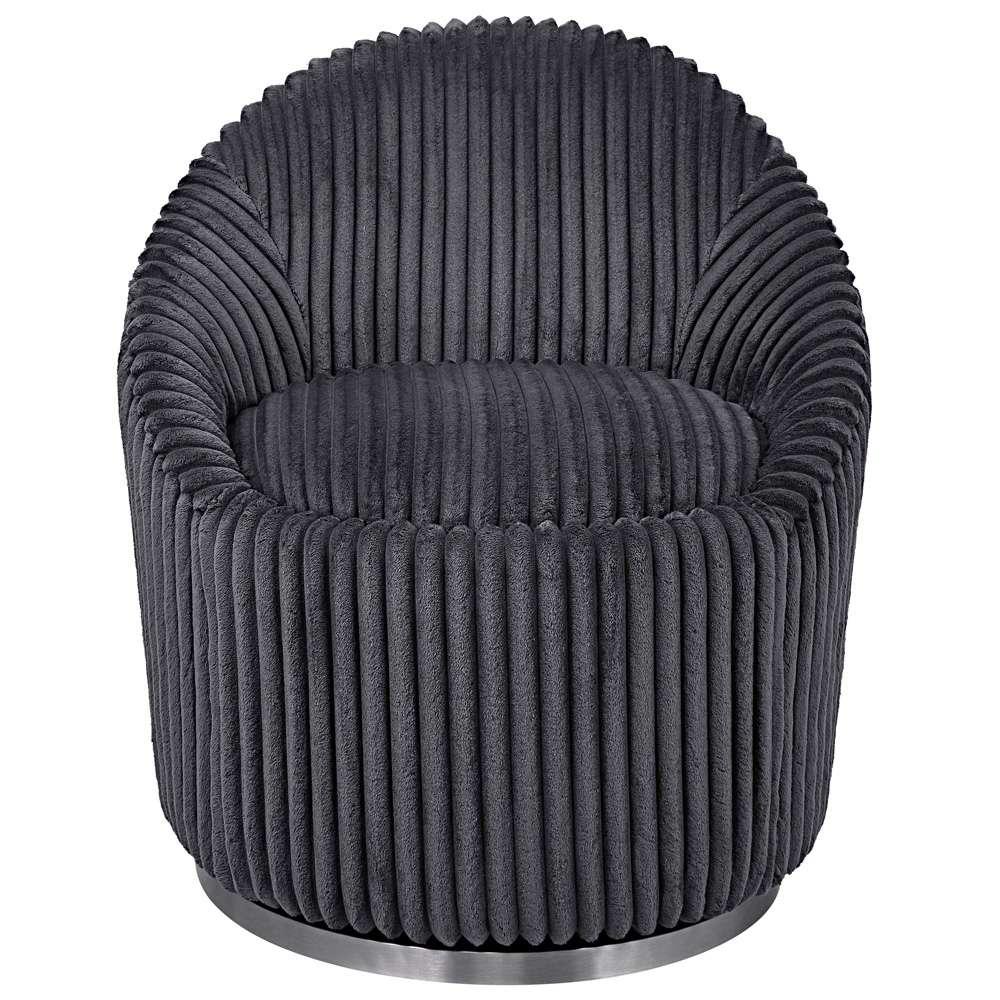 Uttermost - Crue Gray Fabric Swivel Chair - 23599 veiw 1