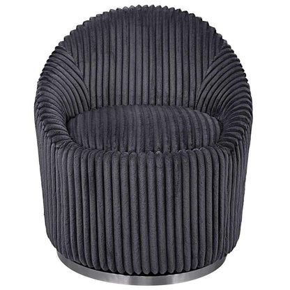 Uttermost - Crue Gray Fabric Swivel Chair - 23599 veiw 1